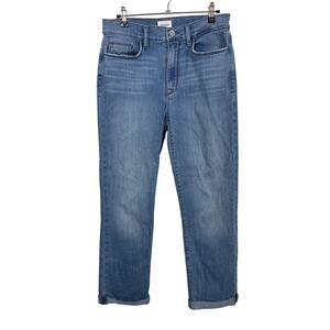 Hudson Blair Straight Jeans Womens 27 Blue High Rise Cropped Medium Wash